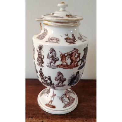 Covered Jug With Circus Decor