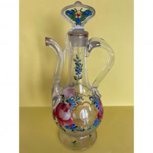 Ewer Jug By Beykoz Ottoman Enamelled Glass