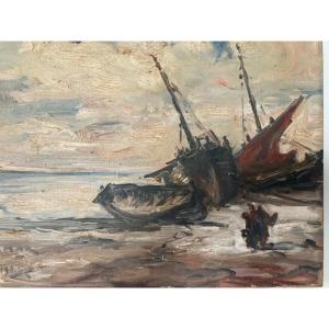 Jamar (1870-1946) Marine Oil On Canvas