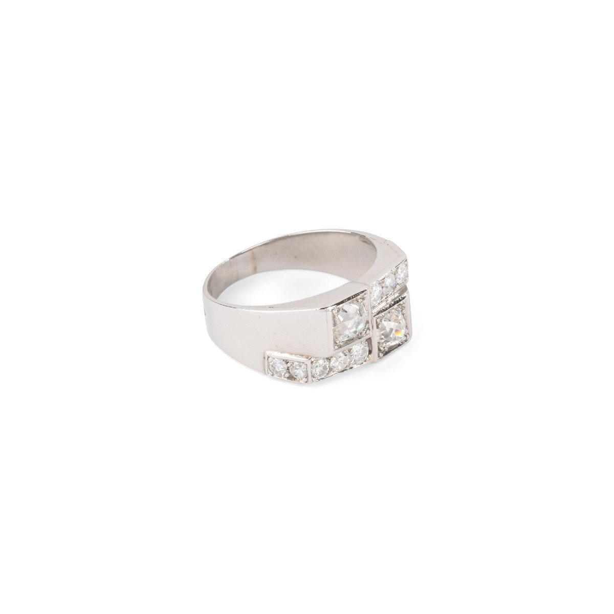 Art Deco Ring In Platinum And Diamond-photo-2