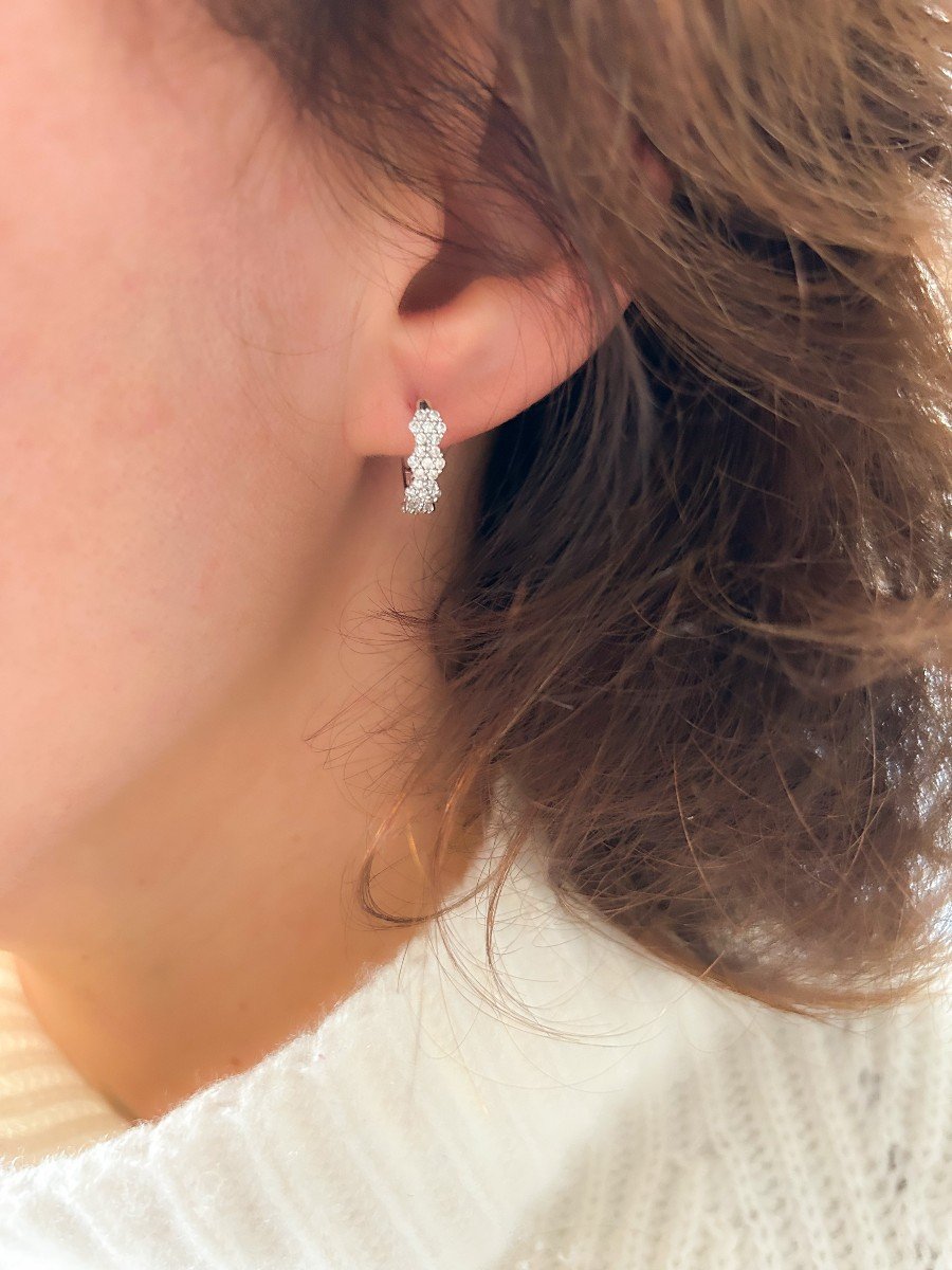 Pairs Of Diamond Half Hoop Earrings-photo-1
