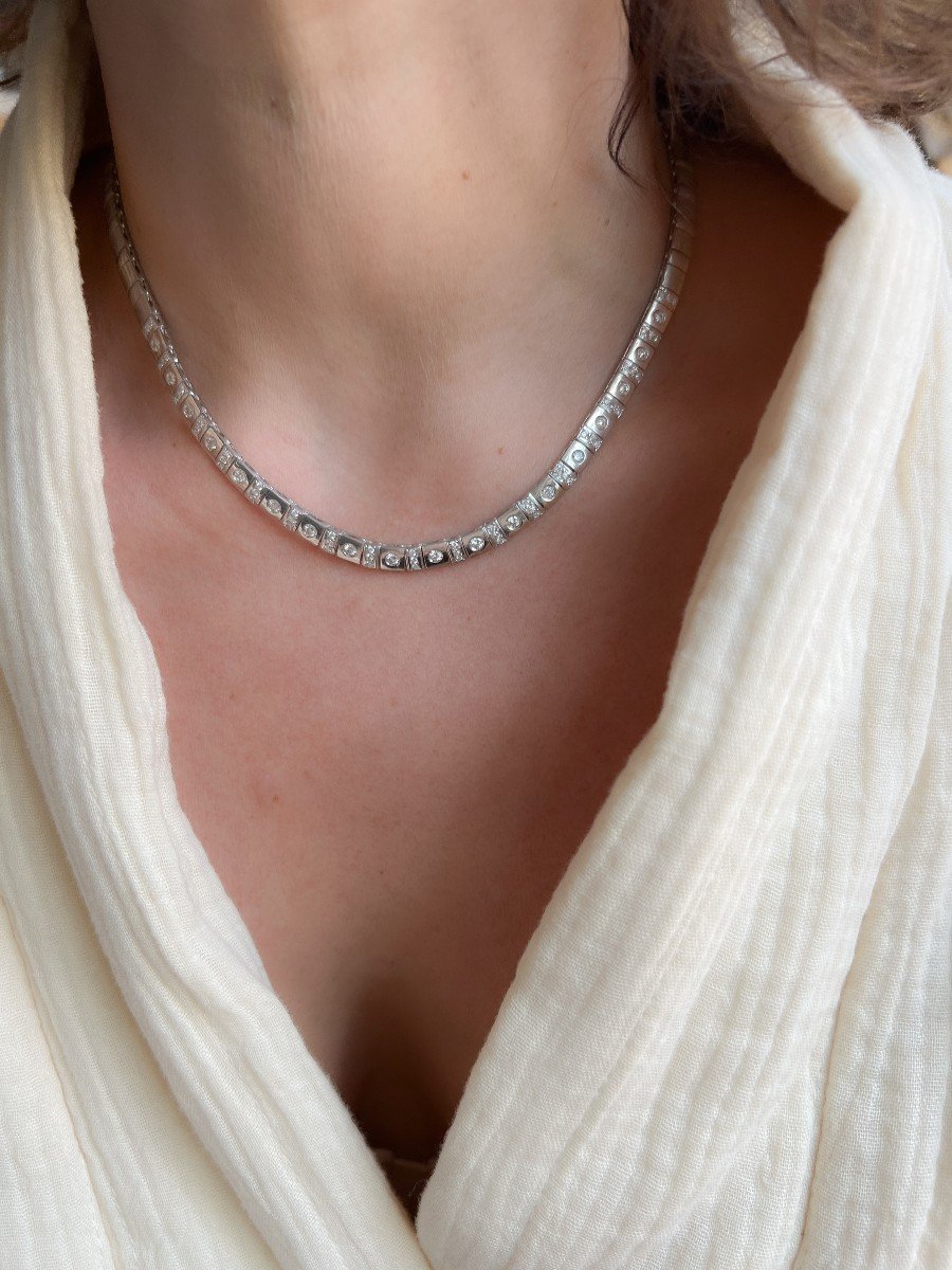 White Gold And Diamond Necklace-photo-3