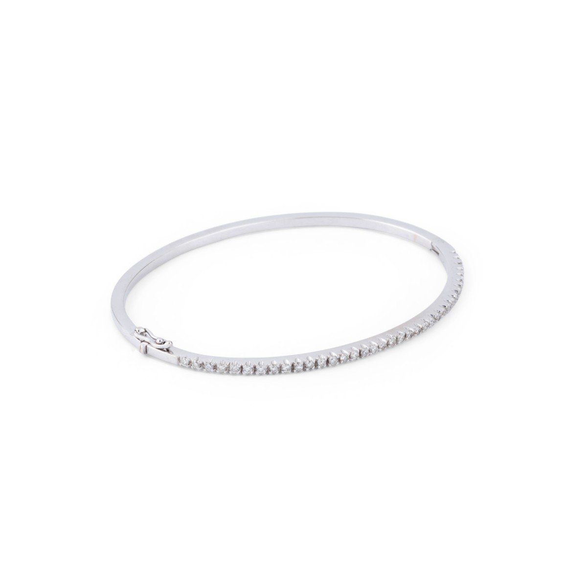 White Gold And Diamond Bangle Bracelet-photo-2