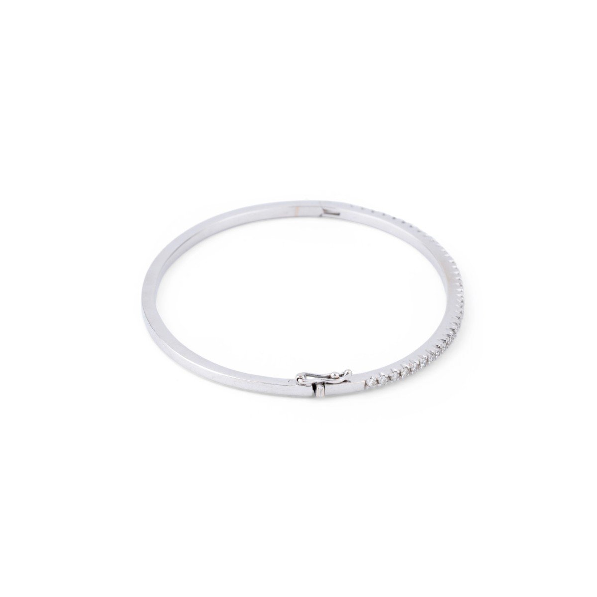 White Gold And Diamond Bangle Bracelet-photo-3