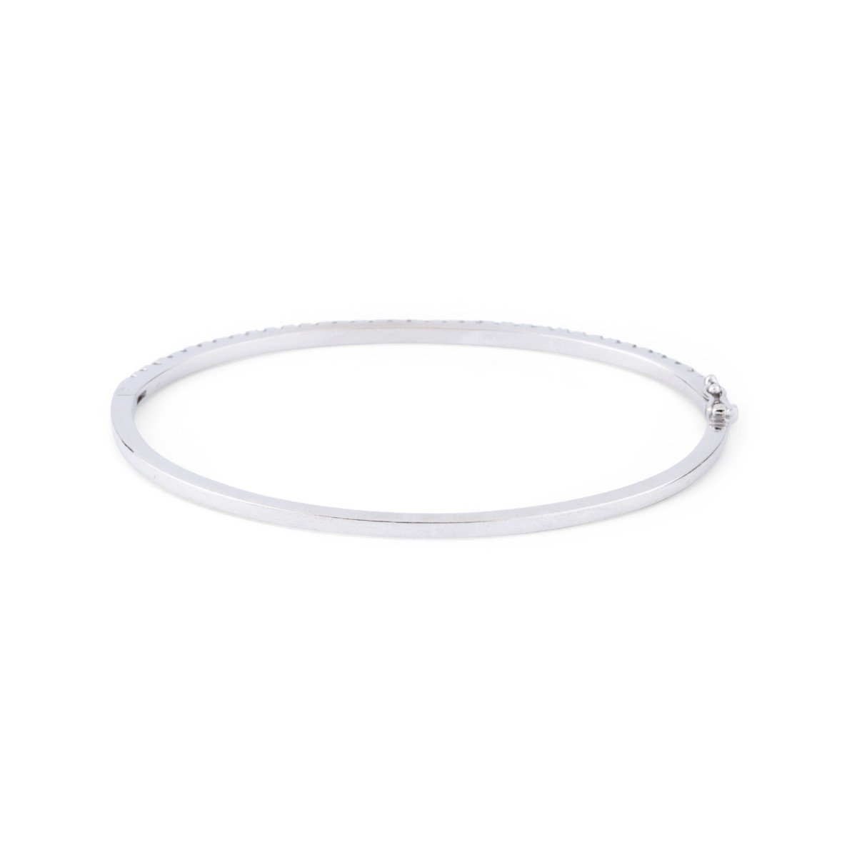 White Gold And Diamond Bangle Bracelet-photo-4