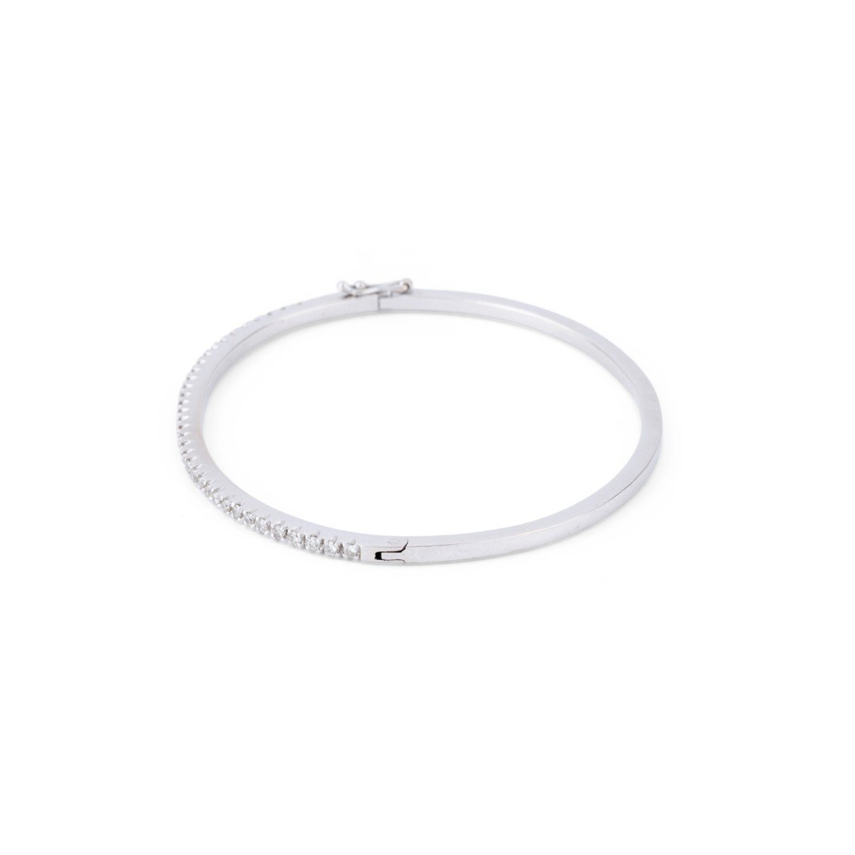 White Gold And Diamond Bangle Bracelet-photo-1