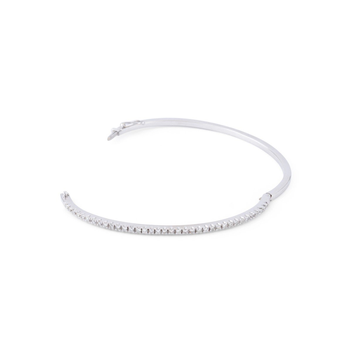 White Gold And Diamond Bangle Bracelet-photo-2