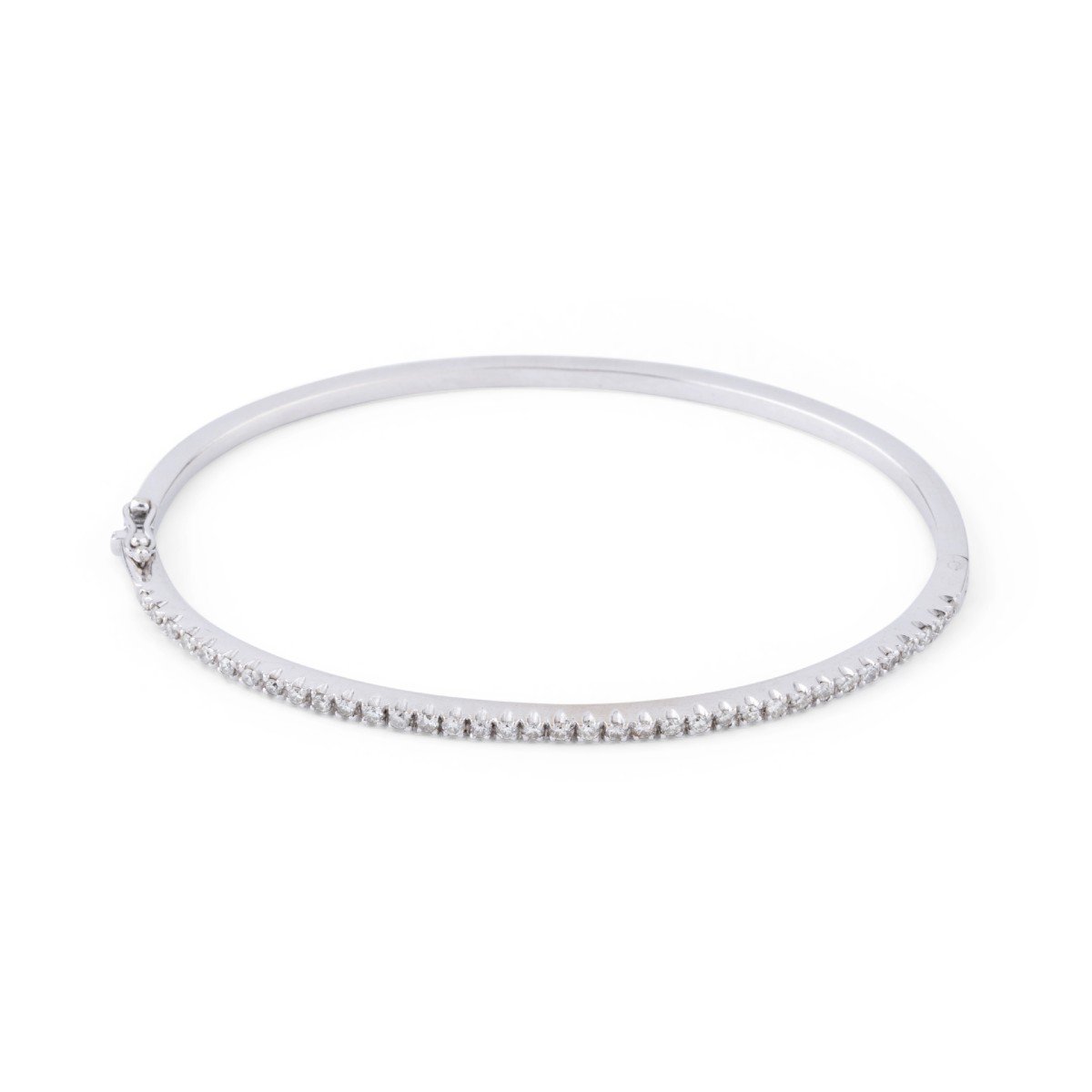 White Gold And Diamond Bangle Bracelet