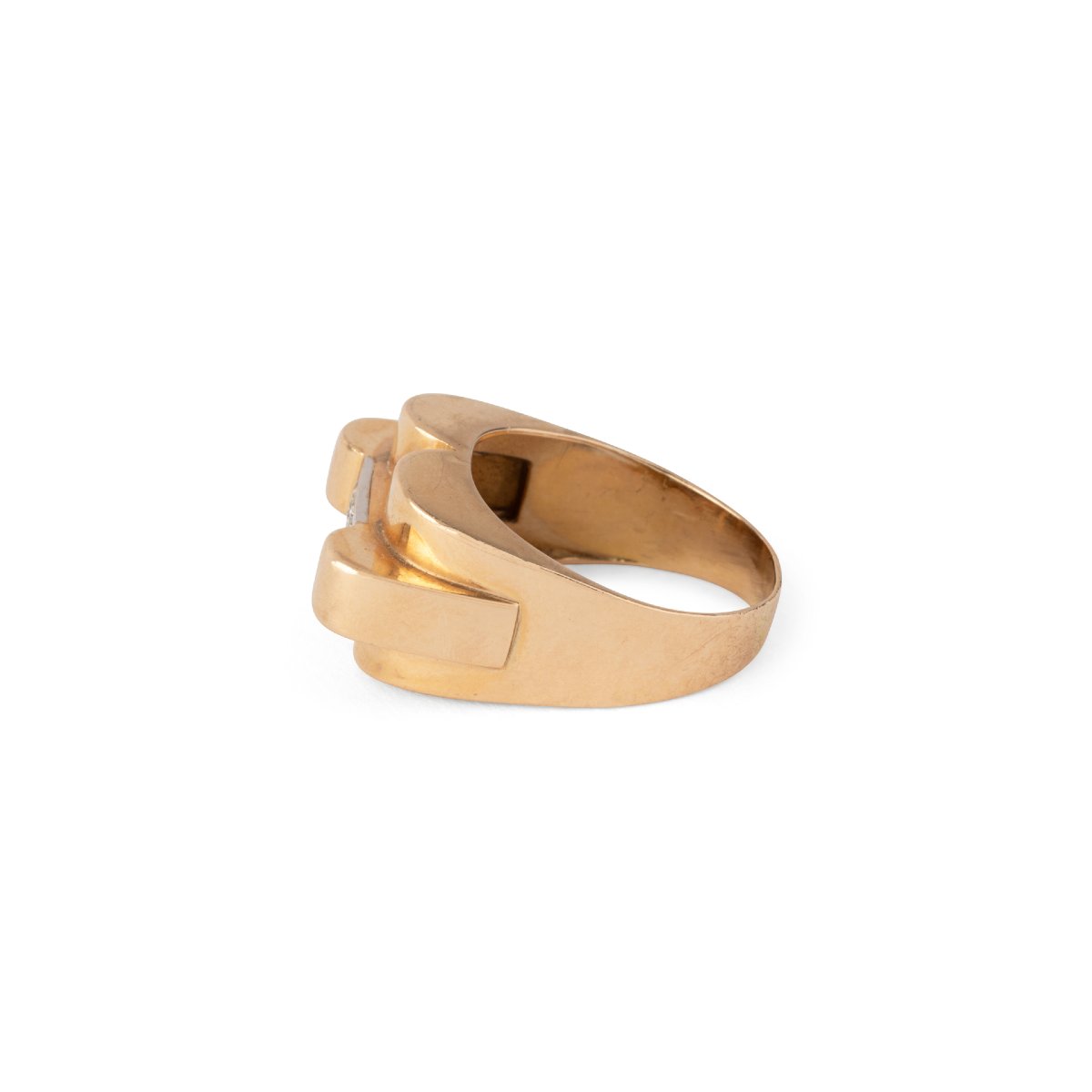 Bague Tank En Or Jaune Et Diamants-photo-3