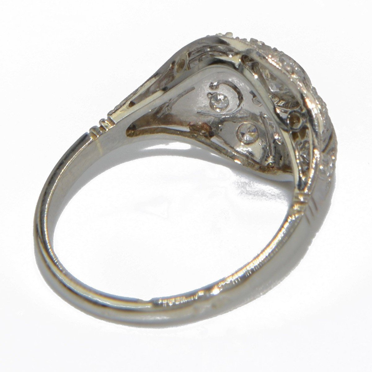 Diamond Openwork Dome Ring In Platinum-photo-3