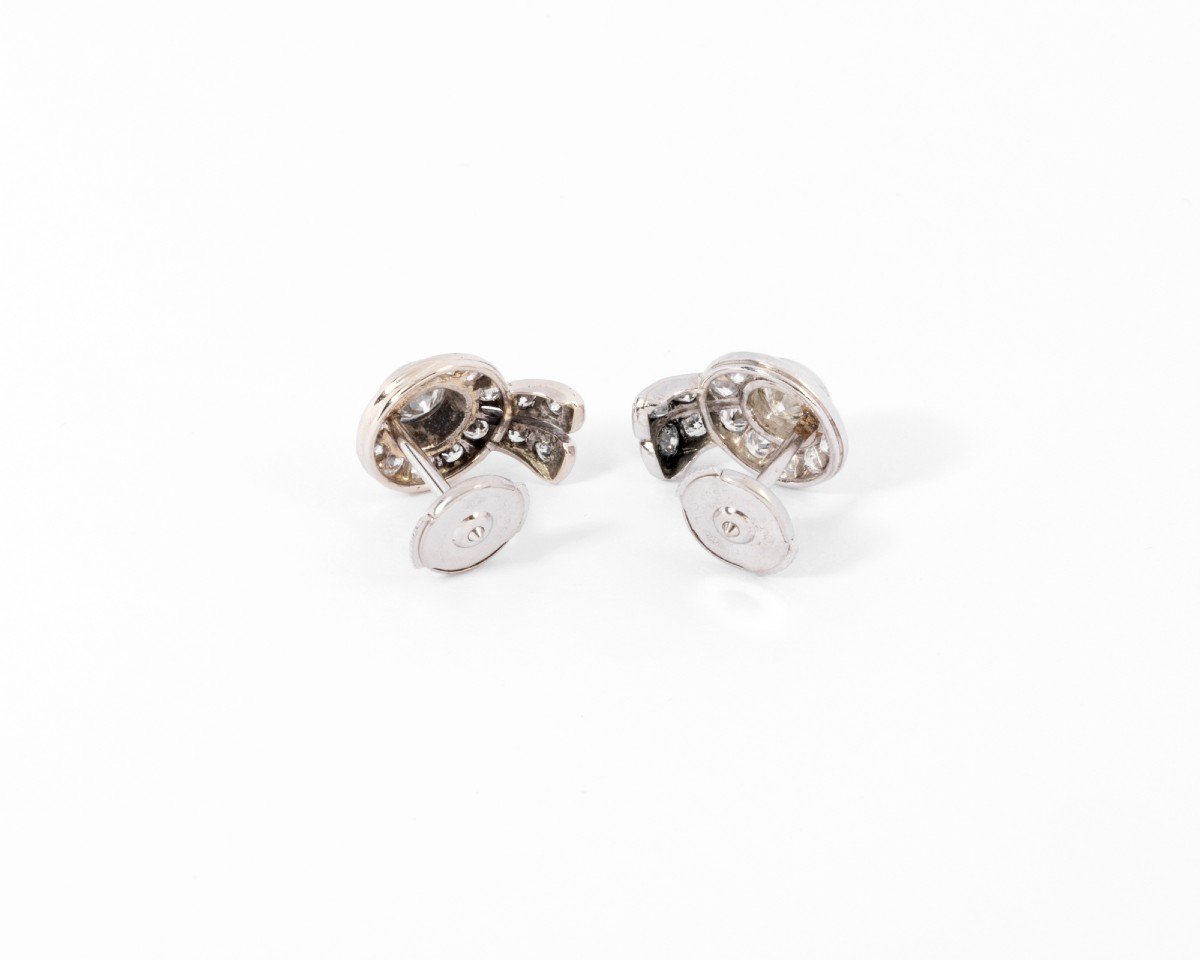 Boucles d'Oreilles En Diamants Et Platine-photo-3