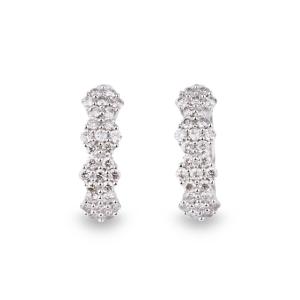 Pairs Of Diamond Half Hoop Earrings