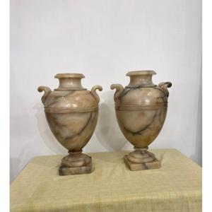 Pair Of Alabaster Vases 