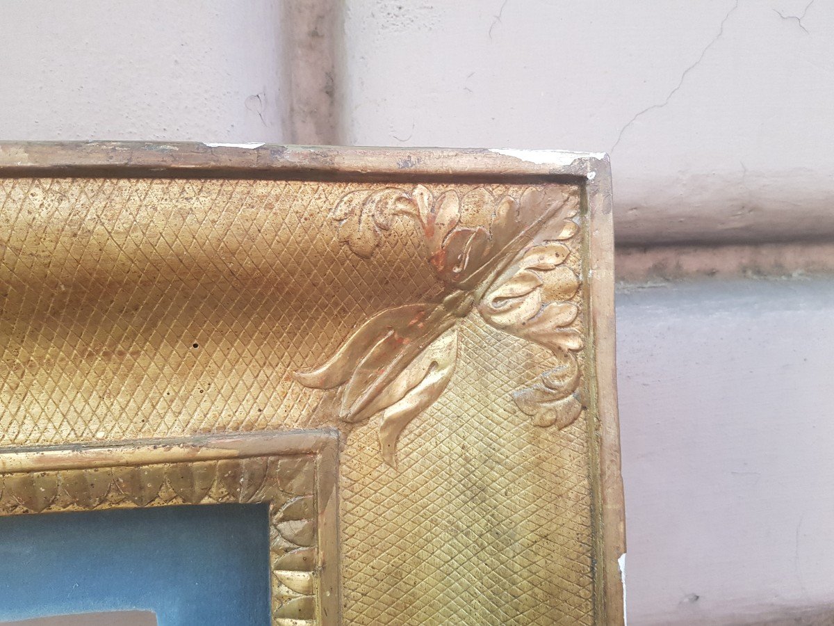 Large Neapolitan Frame In Golden Wood XIXs-photo-4