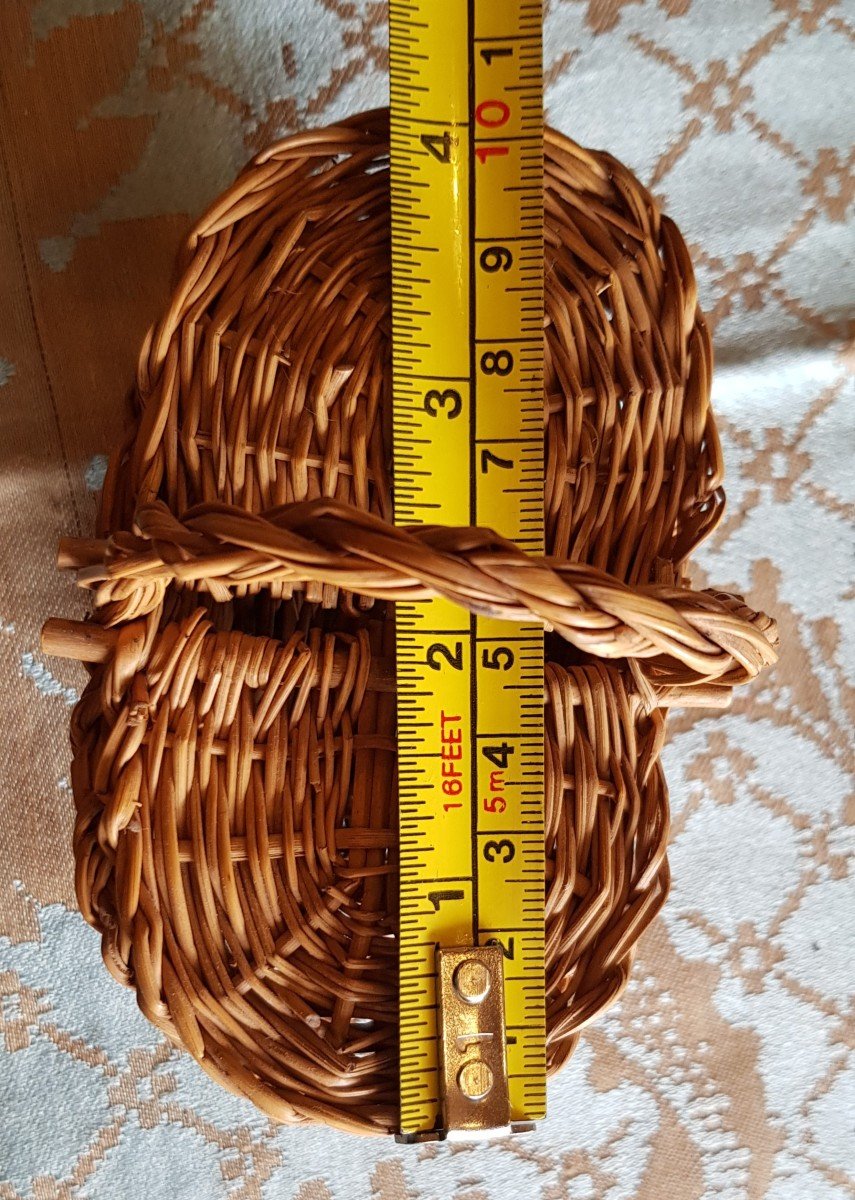 Set Of 3 Small Miniature Baskets Old Doll Toys Early 20th Century-photo-2