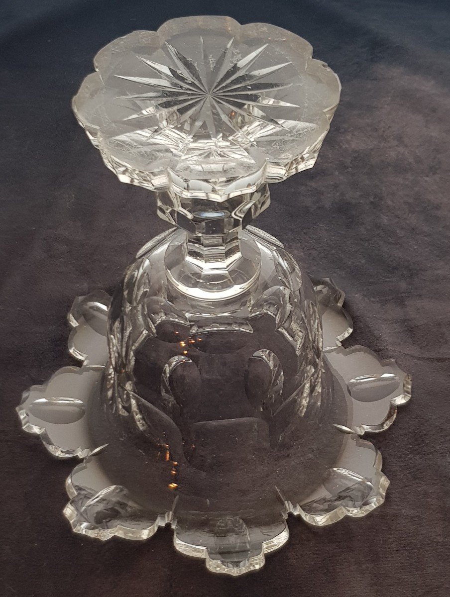 Large 19th Century Cup With Lid In Cut Crystal, 40 Cm High-photo-4