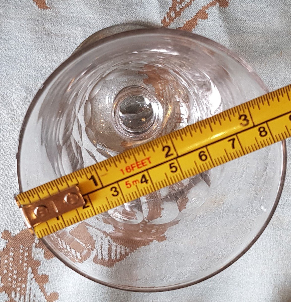 Lot De 8 Verres Sur Pied Anciens En Cristal Du XIX ème S Avec Meulage Très élaboré-photo-6