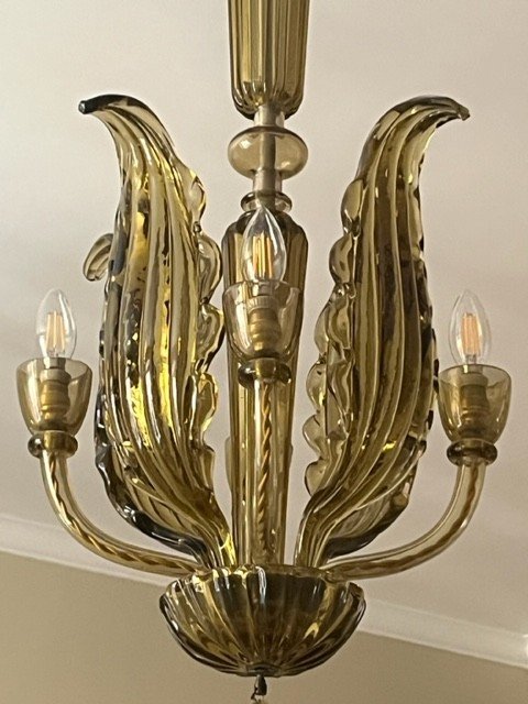 Murano Chandelier From The 1940s With 4 Lights,-photo-5