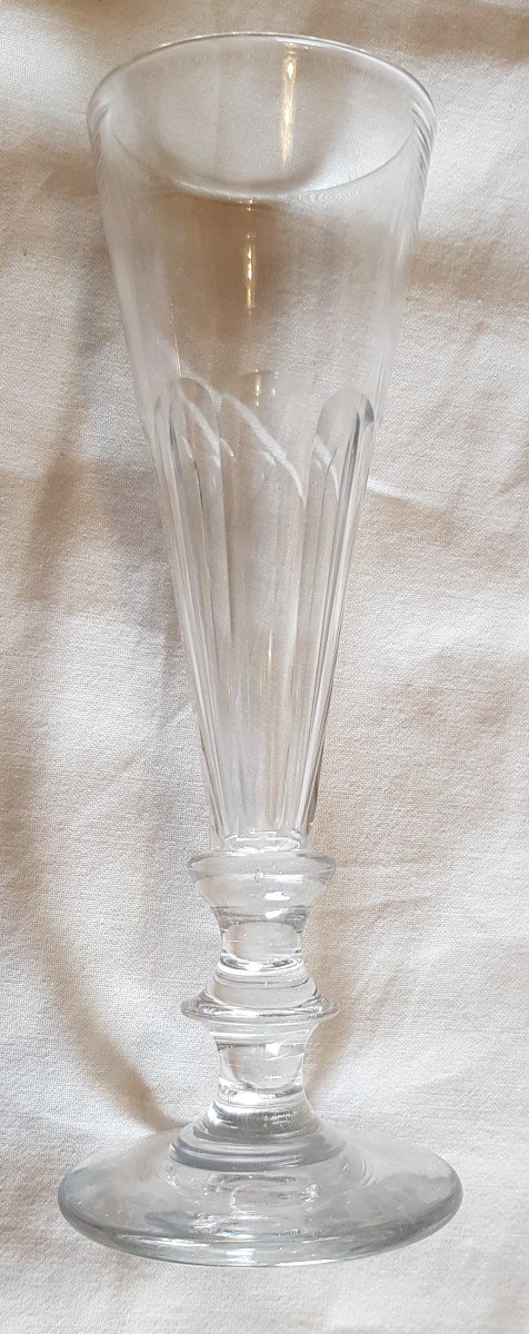 Set 5 Flutes En Cristal Anciennes h 17 Cm-photo-3