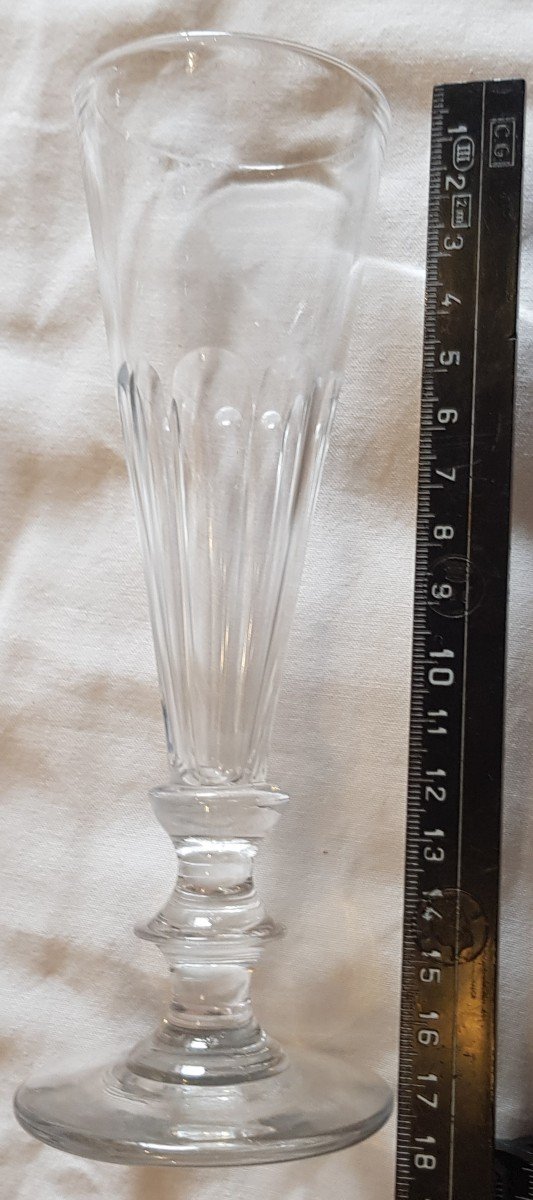 Set 5 Flutes En Cristal Anciennes h 17 Cm-photo-2