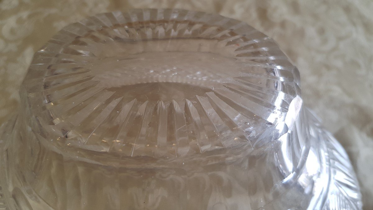 Antique Oval Centerpiece In Cut Bohemian Crystal 23x17x13 Cm-photo-3