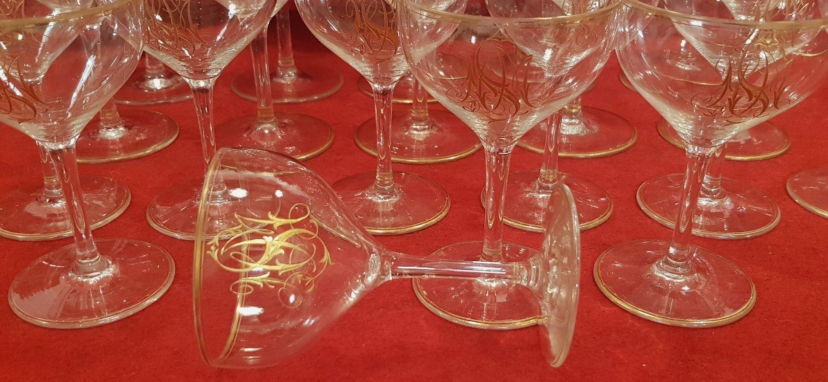 Set Of 10 Wine Glasses Lobmeyr Monogram Smn-photo-2