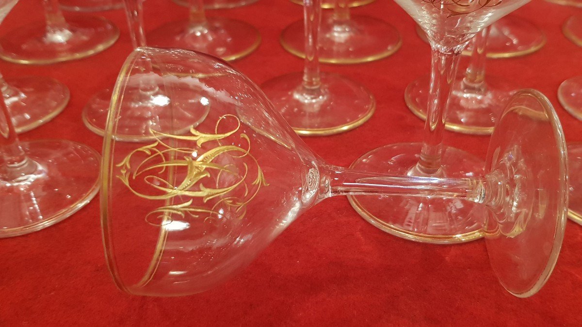 Set Of 10 Wine Glasses Lobmeyr Monogram Smn-photo-3