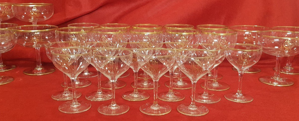 Set Of 10 Wine Glasses Lobmeyr Monogram Smn