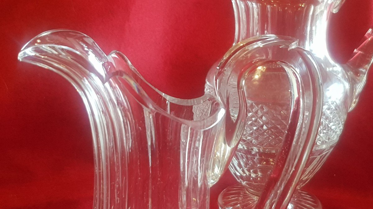 Old Pitcher Ewer In Cut Bohemian Crystal-photo-3