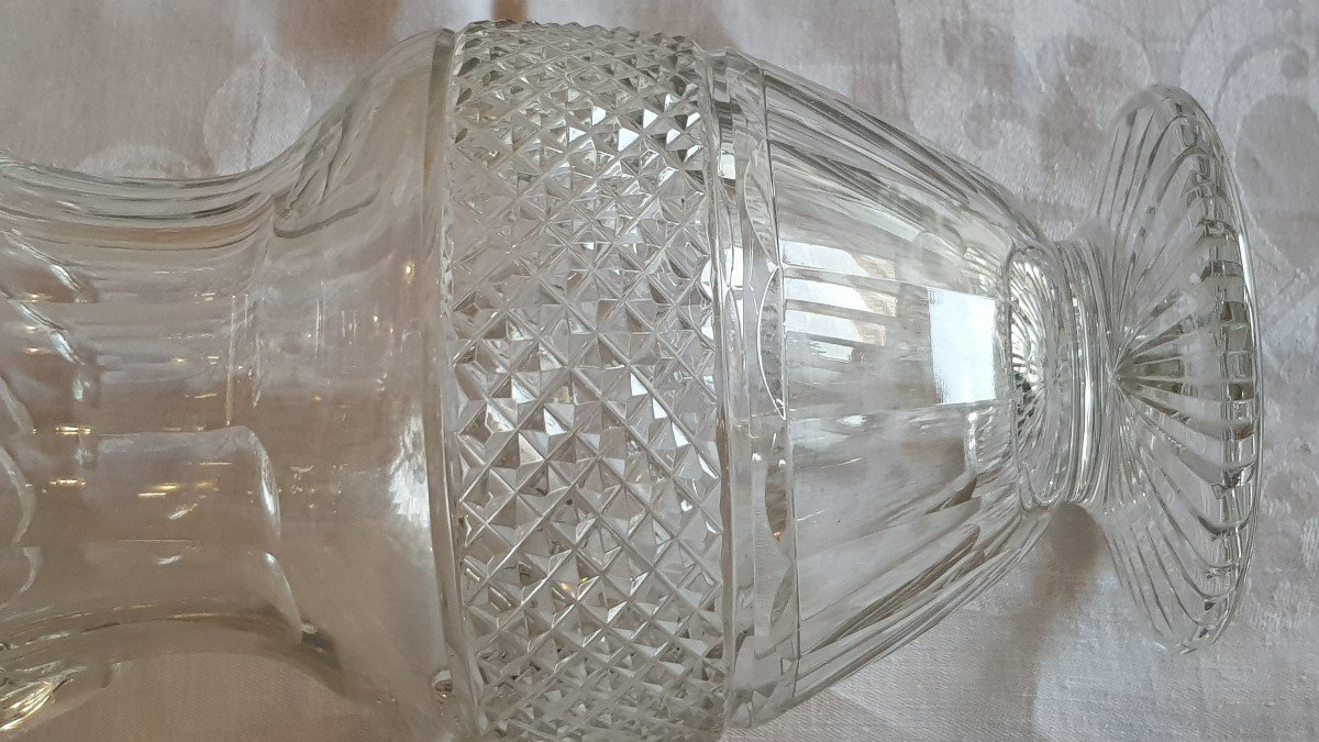 Pair Old Ewers Crystal Water Jug ​​saint Louis Model Trianon-photo-3