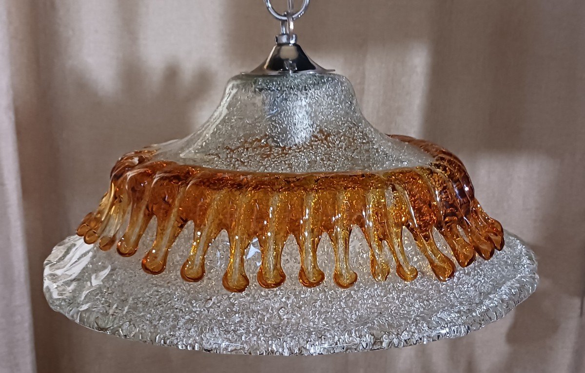 Pendant Chandelier Carlo Nason For Mazzega Murano Middle Age-photo-4