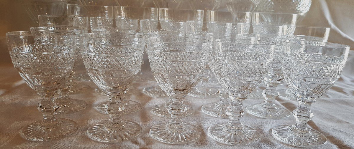 Serie 10 Verres à Liqueur Anciens Cristal Saint Louis Mod. Trianon-photo-3