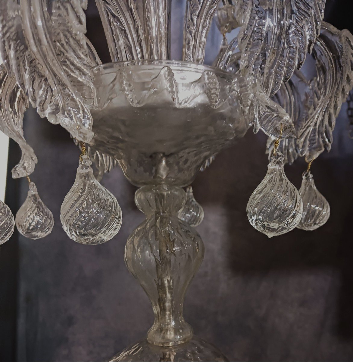 Antique Ca Rezzonico Chandelier In Blown Murano Glass-photo-6