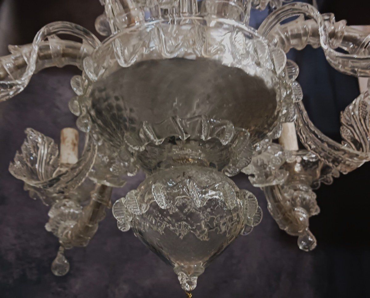 Antique Ca Rezzonico Chandelier In Blown Murano Glass-photo-7