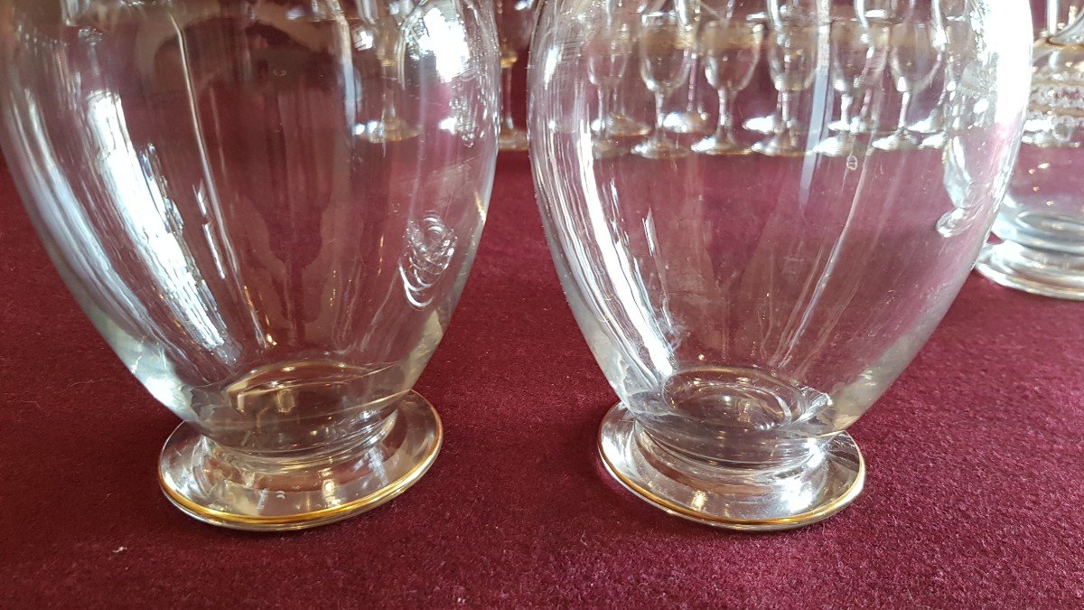 Beautiful Pair Of Old Crystal Bottles Early 20th Century-photo-4