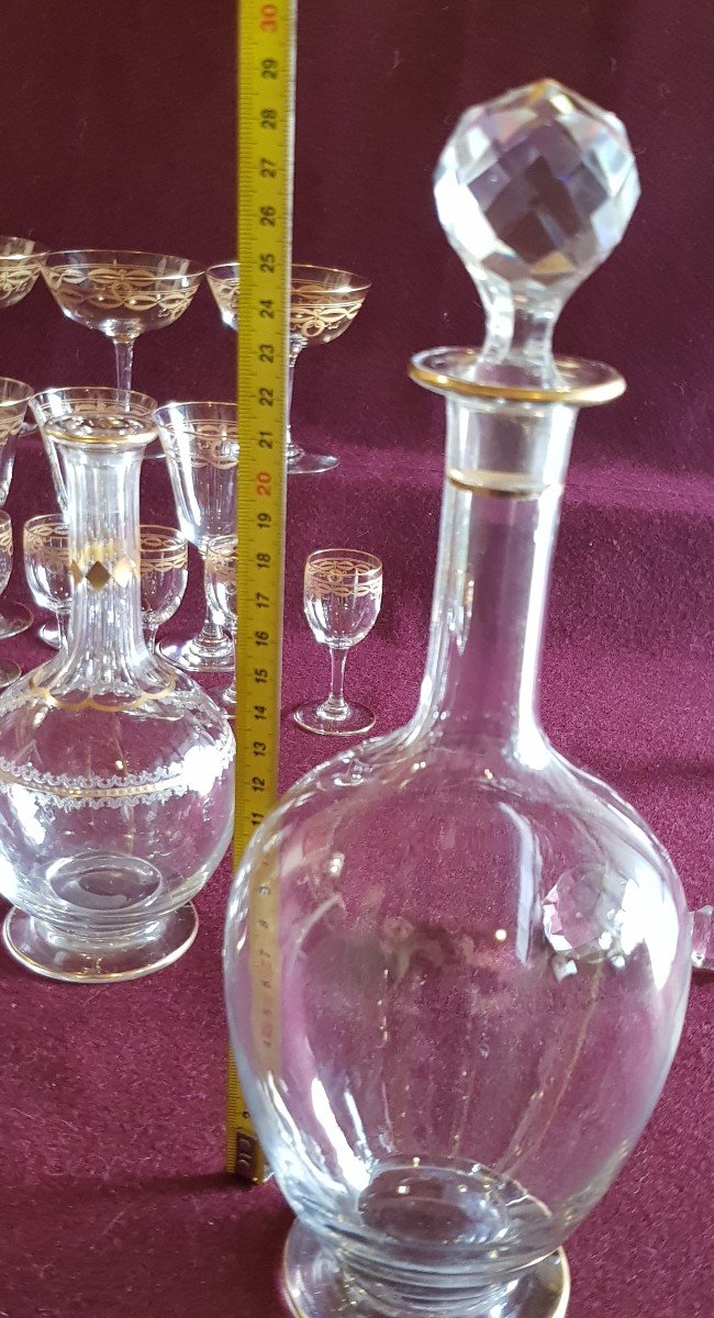 Beautiful Pair Of Old Crystal Bottles Early 20th Century-photo-3