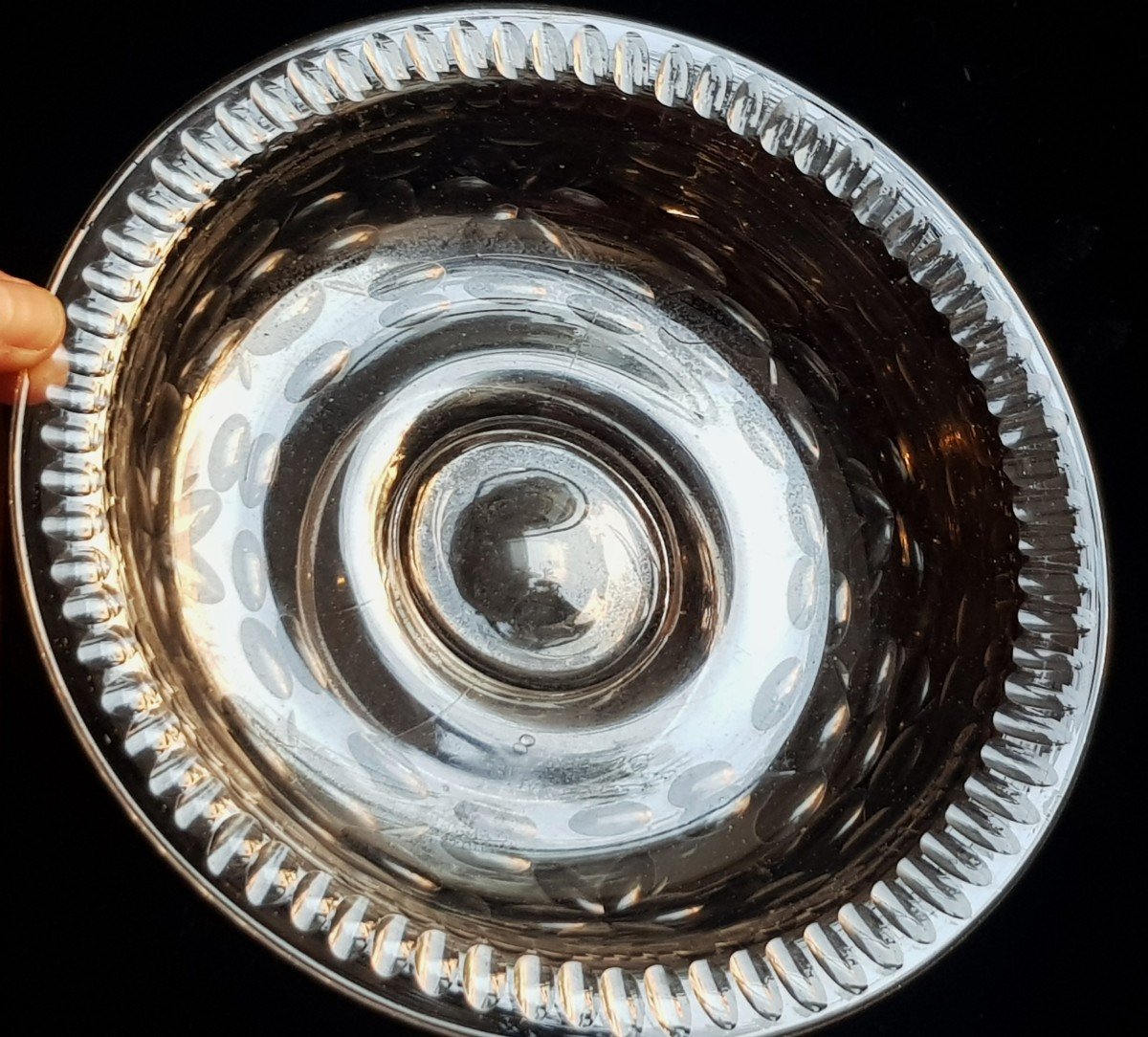 Old Venetian Bowl 19th Century Venetian L Blown And Wheel-engraved Glass-photo-4