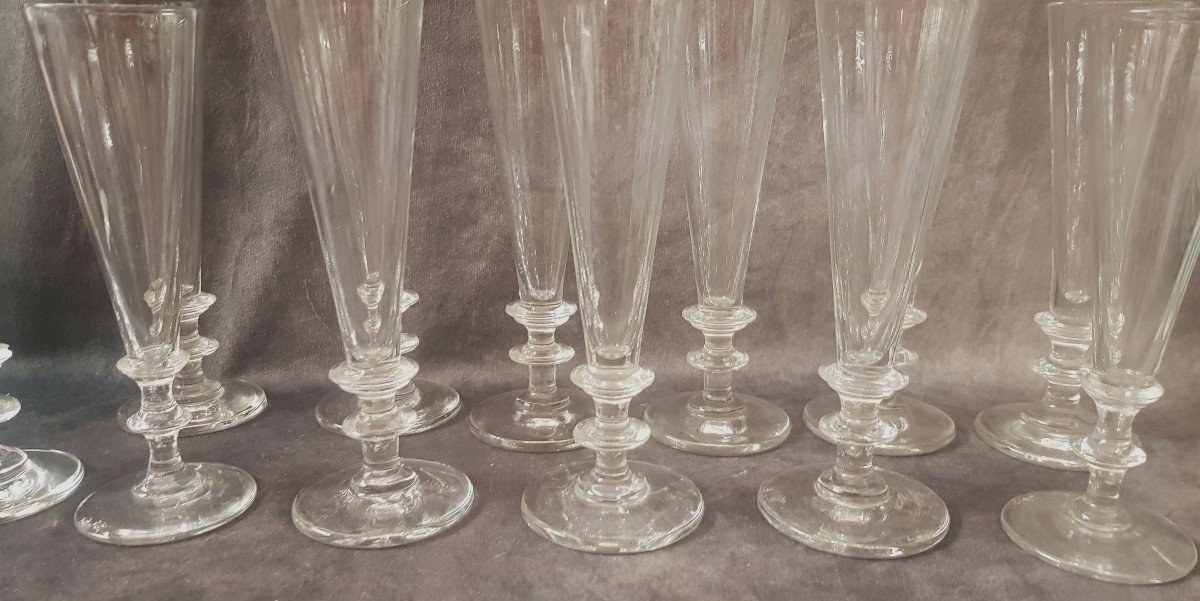 Lot Of 12 Old Champagne Flutes-photo-3