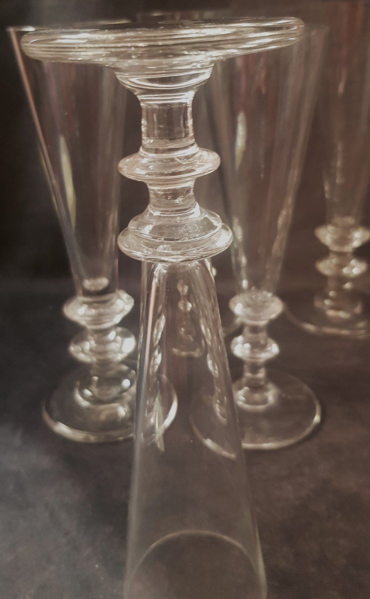 Lot Of 12 Old Champagne Flutes-photo-1