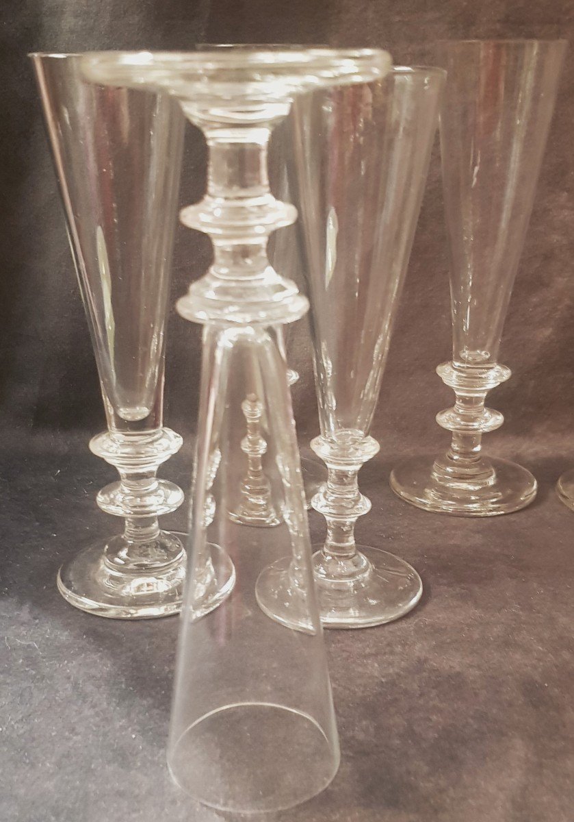 Lot Of 12 Old Champagne Flutes