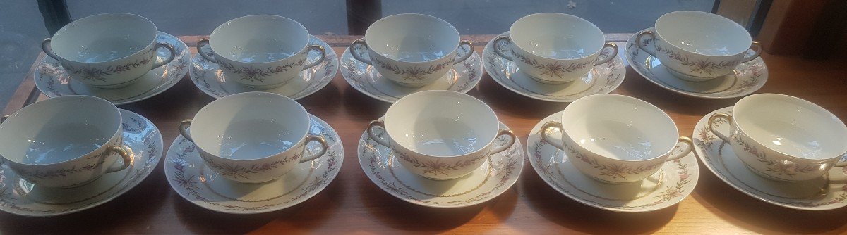 Service Assiettes 74 Pièces Porcelaine Limoges Raynaud Modèle Vieux Venise-photo-4