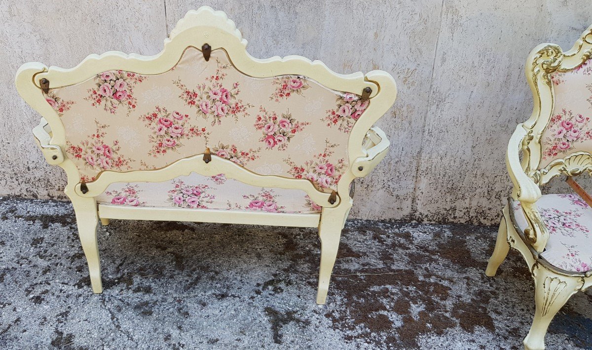 Miniature Living Room Louis XV Style Toy Furniture For Children In Plastic 1960s Canova Italy-photo-3