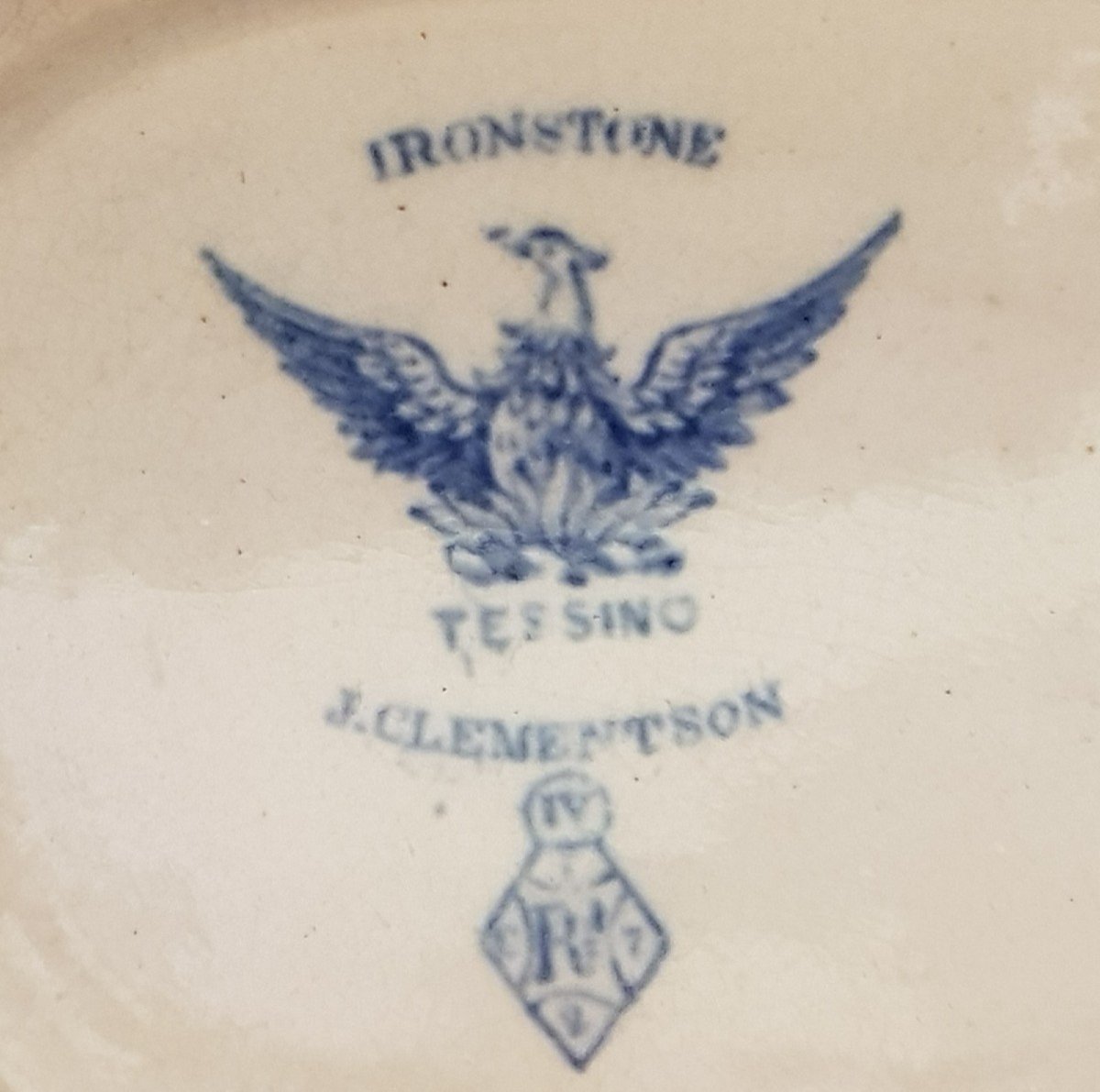 Assiette Anglaise XIX ème S J.clementson Tessino Ironstone Blue Transferware-photo-3
