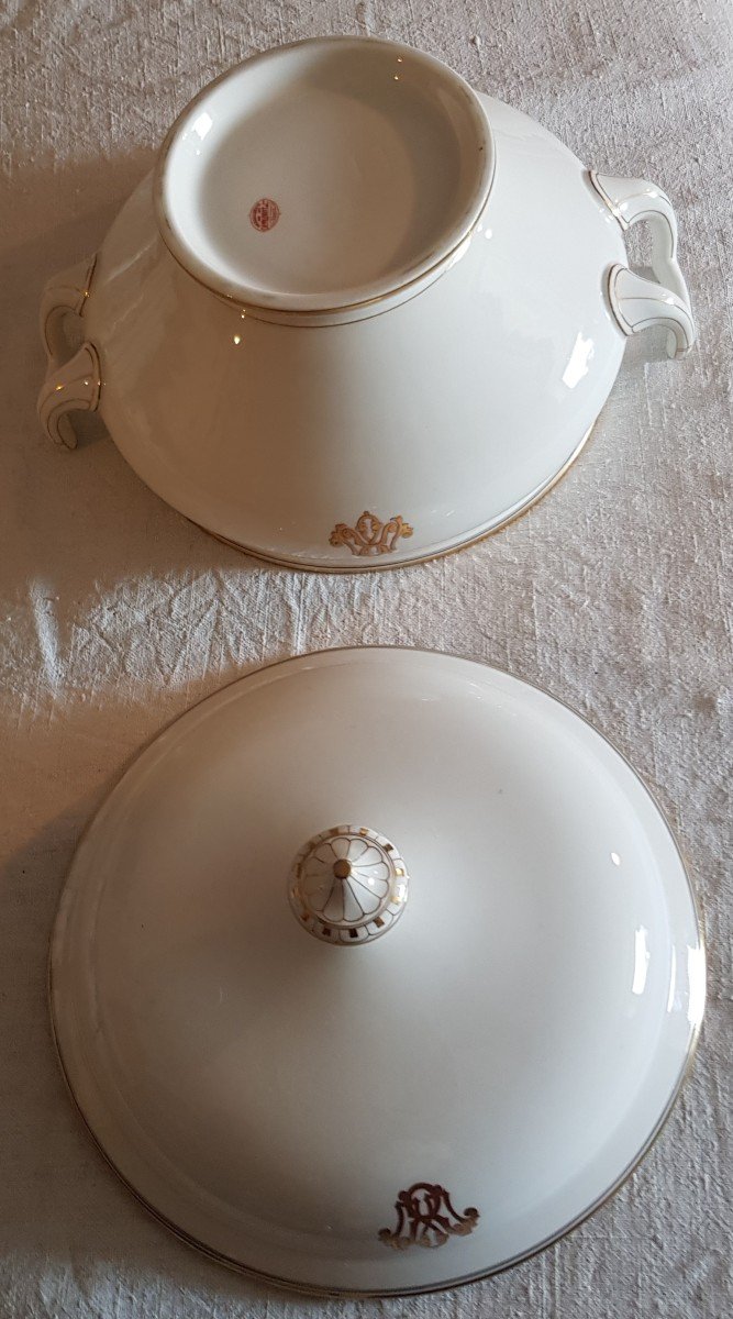 3 Shaped Pieces In Pillivuyt & Cie Porcelain From The 19th Century-photo-4