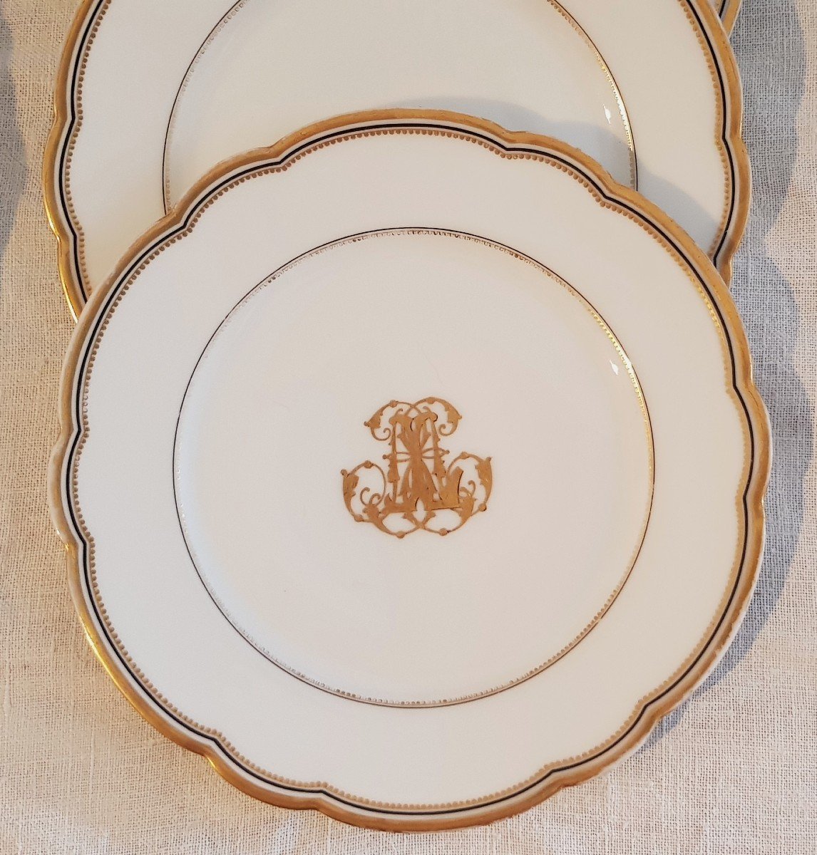 Antique Paris Porcelain Dessert Service Rue Du Fbg St Denis-photo-1