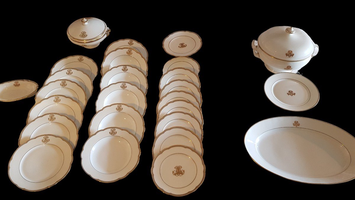 Antique Paris Porcelain Dessert Service Rue Du Fbg St Denis-photo-7