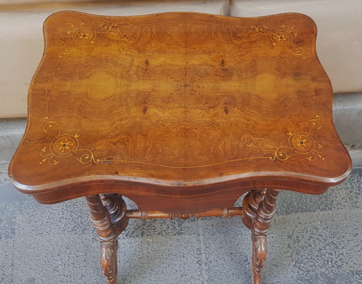 Old Work Table In Marquetry Walnut-photo-3