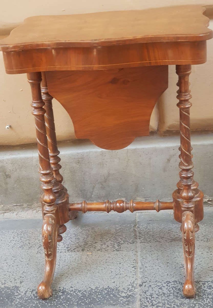 Old Work Table In Marquetry Walnut-photo-4