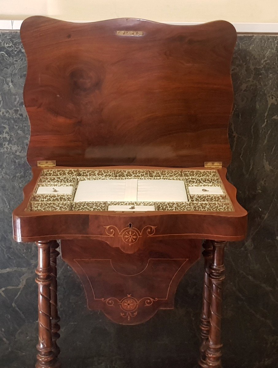 Old Work Table In Marquetry Walnut-photo-1