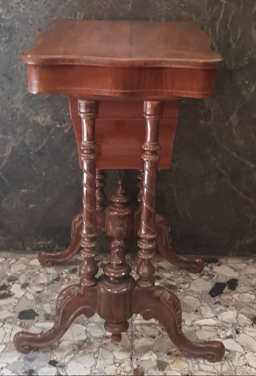 Old Work Table In Marquetry Walnut-photo-5